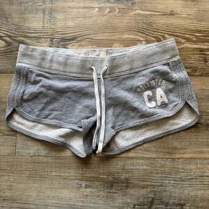 Y2K Hollister Grey Low Rise Sweat Micro Shorty Shorts Embroidered Logo